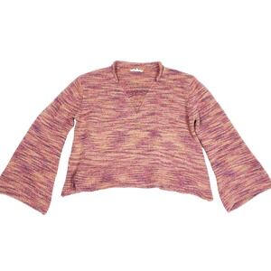 Rocks And Indigo Knit Sweater Flare Sleeve‎ XL Boho Revival Y2K Slouchy Indie